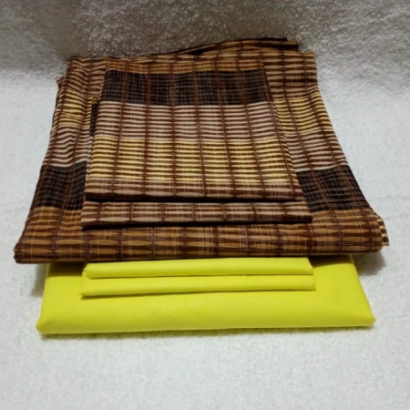 Yellow Fitted bedsheet size 6x6 with 1 fitted 1 flat and four pillow cases